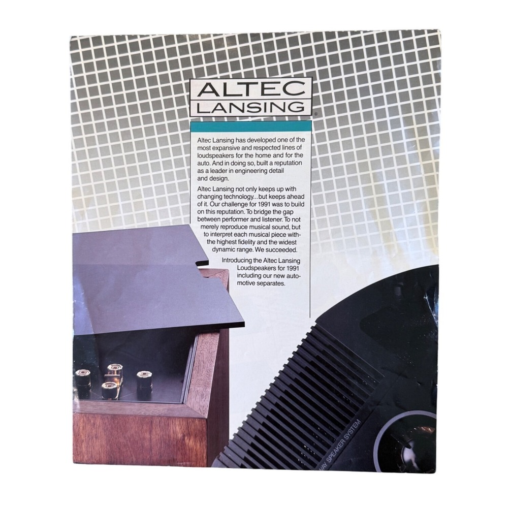 Vintage 1991 Altec Lansing Loudspeakers Product Catalog Brochure E5033 90s Hi-Fi